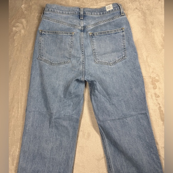 Frank & Eileen Monaghan Button Fly High Rise Raw Hem Straight Leg Mom Jeans 27 - Picture 12 of 16